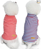 KYEESE 2Pack Dog Sweater Pullover Dog Sweaters for Small Dogs Girl Stretchy Pet Sweatshirt Small Pets Sweaters Turtleneck Pet Coats Warm Pets Clothes Soft Dogs Clothes