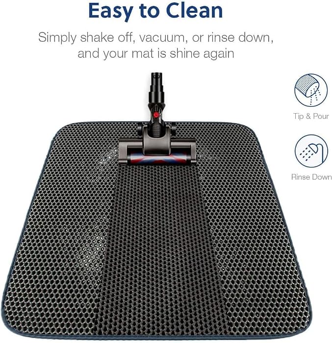 Cat Litter Mat, Kitty Litter Trapping Mat, Honeycomb Double Layer Mats, No Phthalate, Urine Waterproof, Easy Clean, Scatter Control, Catcher Litter Tray Box Rug Carpet