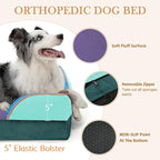 Comfort Expression Orthopedic Dog Beds for Large Sized Dog with Bolster | Waterproof Dog Couch Bed with Washable Cover & Non-Slip Bottom, Supportive Egg Crate Foam Large Pet Bed, 36x27 Inch