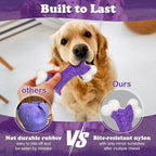 Kseroo 2-Pack Indestructible Dog Toys for Aggressive Chewers: Bacon Flavored Hard Nylon Bone Chew Toys, Tough Dog Chew Toys for Large Dogs, Dog Toys to Keep Them Busy for Medium Large Breed, Purple
