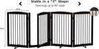 PUPETPO Freestanding Dog Gates with Door Walk Through, 80 inch Wide Gates Indoor, Dog Fences Indoor, Support Feet Included, 4 Panels, 32" Tall, Dark Brown