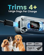 oneisall PC18 Dog Clippers for Grooming for Thick Coat | 6800 RPM High-Speed, Detachable Stainless Steel Blades,4 hours of battery life, Dog Shaver for Thick/Matted/Knotted/Hair