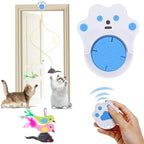 Interactive Cat Toys for Indoor Cats, Remote & 4Modes Automatic Flying Bird | No-Drill Doorway Cat Toy with Adjustable Speed, USB Rechargeable Electric Door Hanging Toy for Bored Kitten and Adult Cat