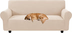 XINEAGE Stretch 3 Seater Slipcover, Non-Slip Pet Couch Cover,Beige Yellow | Washable Furniture Protector, Elastic Bottom, Dogs & Cats Friendly, Scratch-resistant, Fast Setup, High Elasticity
