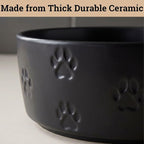 Ceramic Dog Bowl Set of 2 with Anti-Skid Base 7.5" W x 3" H, 6 Cup Capacity | Thick Ceramic, Dishwasher Safe, Anti-Skid Rubber Base, 6 Cups per Bowl, Ceramic Food & Water Bowls Set of 2 for Large Dogs