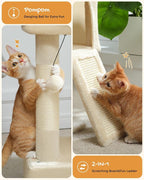 PAWZ Road 30" Cat Tower, Small Cat Tree with 2 Condos for Indoor Cats | cat trees for small cats,cat houses with scratching ramp and posts,dual condos&top perch for multi-cat