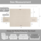 Soft Boho Quilted Couch Cover with Pockets for Extra-Large Sofa, Anti-Slip Boho Sofa Covers Washable for 3 Cushion Pet Friendly, Oversized Sofa Cover Water-Repellent (X-Large Sofa 78", Beige)