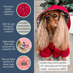 DJANGO Highland Dog Jacket & Raincoat – Water-Repellent, Lined Dog Coat with Hood, Adjustable Fit & Harness Hole – Lightweight Rain & Wind Jacket for Small & Medium Dogs up to 30 lbs (Red, X-Small)