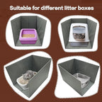 Cat Litter Box Enclosure Splash Guard Large Foldable Removable Mat, Tall for Litter Contained High Side Out Litter Box Keeping Litter Off Floor Easy Clean (26.4 * 21.3 * 16.5 inch)