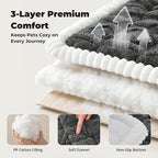 Avont Dog Bed for Car Back Seat, 2026 New Backseat Pet Bed Mat | 52.3"x23.6" Back Seat Pet Cover for Dogs Machine Washable Non-Slip Thick Plush Travel Mat for SUVs Trucks Camping - Dark Grey