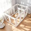 Acrylic Dog Playpen Indoor, Modular 2 Room & Toilet Area, Height 30 Inch, 12 Panels, Ideal for Small & Toy Dogs, White
