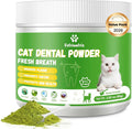 Cat Dental Care Powder, Cat Teeth Cleaning with Natural Ingredients and Probiotics, Dental Powder for Cats Breath Fresh Tartar Remover Plaque Off, 80g