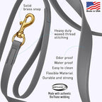 Viper Biothane K9 Working Dog Leash Waterproof Lead for Tracking Training Schutzhund Odor-Proof Long Line with Solid Brass Snap for Puppy Medium and Large Dogs, 33ft Battleship Gray