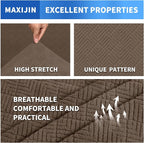 MAXIJIN Stretch Oversized Couch Covers for 3 Cushion Couch (91"-110"), 1-Piece Large Sofa Cover Slipcover Furniture Protector for Kids,Dogs (Extra Large, Diamond Pattern Brown)