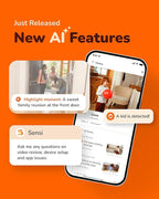 SensForge 2.5K Indoor Pan-Tilt Security Camera, 360° Dual-Band 2.4/5GB Wi-Fi Camera for Home, Free AI Human & Pet Detection, 64GB SD Card Included, Two-Way Talk, No Subscription Required(1, White)