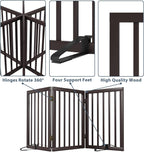 Dog Gates for Doorways Stair House Freestanding Pet Gates for Dogs Wooden Dog Gate with Support Feet Indoor Fence