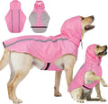 Pink Dog Raincoat with Reflective Strip Hoodie, Waterproof Poncho，3XL | Reflective Safety Trim, Waterproof & Breathable, Adjustable Hood, Leash-Friendly Access Hole, Easy On & Off Design