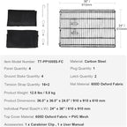 VEVOR Dog Playpen, 4 Pcs 24 x 36 in Panels Foldable Metal Pet Exercise Pen, Dog Fence Indoor and Outdoor Pen with Door, Top Cover, and Bottom Pad, Pet Playpen for Dogs, Cats and Other Small Animals