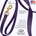Viper Biothane K9 Working Dog Leash Waterproof Lead for Tracking Training Schutzhund Odor-Proof Long Line with Solid Brass Snap for Puppy Medium and Large Dogs, 15ft Violet Purple