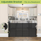 2 Pack Reinforced 55" Wide Retractable Baby Gates with Reinforced Strips, Indoor/Outdoor Retractable Dog Gate for Doorway Prevent Bottom Drilling Through, No Bottom Bar Safety Mesh Baby Gate for Stair