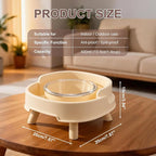 Ant Proof Cat Food Bowl, Elevated Cat Feeding Bowl, Beige, 1pcs | Prevents Ants from Entering and Reduces Neck Stress, Non-Slip Elevated Cat Feeding Bowl