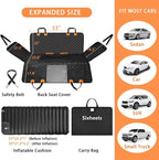 Car Back Seat Pet Cover for Dogs Back Seats Protector, Soft Inflatable Cushion Backseat Extender Comfortable Dog Hammock, Waterproof Dog Bed Rear Travel Accessories for Car,SUV,Truck