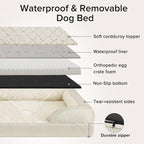 INVENHO Orthopedic Large Dog Bed, Washable Waterproof, Egg-Crate Foam Dog Couch Bed with Washable Removable Cover, Waterproof Lining and Nonskid Bottom
