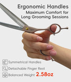 Professional Curved Thinner Dog Grooming Scissors 7.0'' Rose Gold Thinning Shears Extremely Sharp Blades 440C Stainless Steel Thinning Shears Durable Smooth Fine Cut for Dogs and Cats.