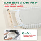 Zakkart SnugCloud Cat Window Perch with 4-Sided Bolster - Large Cat Hammock for Window Sill - Solid Hardwood & Metal Frame - Window Seat for Pets (Natural Color Wood w/White Bed, Large)
