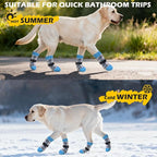 EXPAWLORER Dog Socks for Hardwood Floors, Dog Shoes for Winter, Dog Booties for Cold Pavement to Prevent Licking, Paw Protectors Strong Traction Control for Small Medium Large Dogs,Blue XS