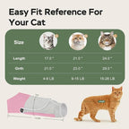 Cat Wrap for Cutting Nails, Self-Adhesive Cat Nail Clipping Restraint Bag, Anti-Scratch Cat Grooming Wrap Swaddle for Meds, SubQ Fluids, Ear Cleaning, Teeth Brushing & Vet Visits,Pink,L