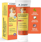 Jasper Dog Toothpaste Double Enzymatic, Bacon Flavor 3.5oz | Vet Approved Pet Tooth Paste with Natural Ingredients, Freshens Breath, Whitens Teeth, Plaque and Tartar Remover for Teeth