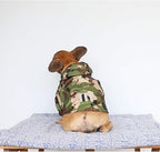 iChoue Dog Cold Weather Coats Water Resistant Raincoats Lightweight Windbreaker Hooded Jackets for French English Bulldog Pitbull Pug Boston Terriers Outdoor Rain Coat - Camouflage, Small