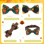 60 Pcs Thanksgiving Dog Collar Bow Ties Bulk Fall Dog Detachable Attachment Puppy Bows for Small Medium Large Cat Grooming Supplies