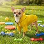 Dog Raincoat rain Jacket Raincoat Dogs Waterproof Small Medium Breeds Zip Closure Storage Pocket Harness Hole Yellow Medium