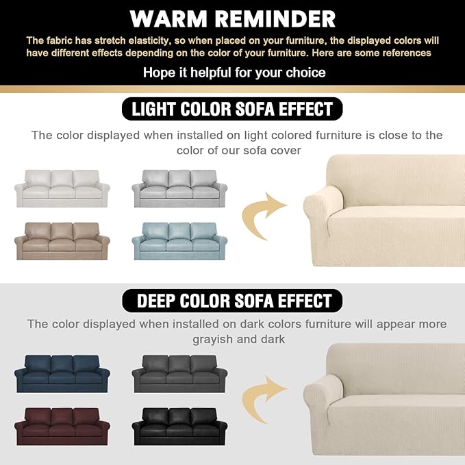 Couch Covers for 3 Cushion Couch Sofa Pet Friendly Extra Large Couch Cover for Oversized Sofa Washable Furniture Protector Fitted Sofa Slipcovers Stay in Place(XL Sofa, Biscotti Beige)