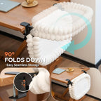 CHEERPALS Cloud Cat Bed Desk Mounted Hammock for Indoor Cats Perch Foldable | Reversible Mesh Warm Plush Mat, 90° Space Saving, Machine Washable Support Pet Bed for Kitty and Puppy(White, Large)