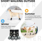 PUPTECK Anti Slip Dog Socks with Double Grippers for Hardwood Floors, Shoes for Hot/Cold Pavement, Boots & Paws Protectors to Prevent Licking, Traction Booties for Senior Small Large Dogs