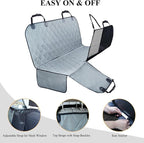 VIVAGLORY Dog Seat Cover Dog Hammock, Standard, Grey | Seat Cover for Car Suv & Truck, Back Backseat Split Hair Resistant Protector for Pet