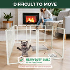 FXW AuraSpace Pro Acrylic & Wire Mesh Indoor Dog Playpen, 32" H, 8 Panels | Clear View, Heavy-duty Metal, Flexible Layouts, Easy Walk-Through, For Small & Medium Dogs, Patented