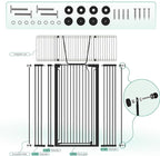 Jiprlak51 Extra Tall Cat Gate for Doorway – 30"-49.27" Extra Wide Pet Gate with Adjustable Cat Door Wide,Auto Close, Pressure Mounted, Pet Gate for Cats & Small Dogs, Hallway, Stairs, Kitchen
