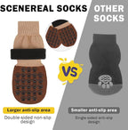SCENEREAL Dog Socks to Prevent Licking Paws for Hot/Cold Pavement Anti Slip, Dog Shoes for Hardwood Floors, Dog Boots & Paw Protectors with Grippers for Small Medium Large Senior Dogs