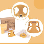 Puppytie Dog Harness and Leash Set, Yellow, M (16.5-31 lbs) | Harness Small Size Dog, Dog Leash for Small Dogs, Soft Lightweight and Adjustable, Small Dog Harness for Daily Walks