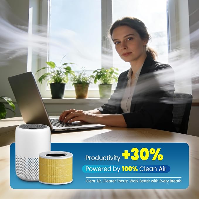 Core Mini Filter Replacement for LEVOIT Core mini-P Air Purifier,Yellow | 2 filter & 10 fragrance Sponge，3-in-1 filtration ,great high-efficiency materials with activated carbon，by Improvedhand