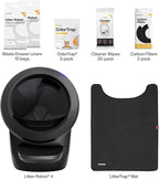 Litter-Robot 4 Supply & Accessory Bundle by Whisker, Black - Automatic | Automatic Self-Cleaning Cat Litter Box, Includes Mat, 3 OdorTrap Packs, 10 Liners, 30 Wipes, & 2 Carbon Filters