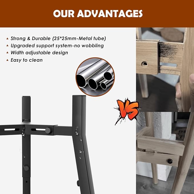Dog Bowl Stand for Large Dogs, Adjustable Width & Height, Tall Elevated Dog Food Water, Bowl Not Included