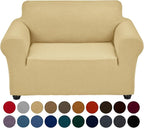 Joccun Stretch Chair Couch Cover,1-Piece Sofa Slipcover Spandex Jacquard Fabric Sofa Covers with Elastic Bottom,Washable Furniture Protector for Dogs,Cats,Kids(Armchair,Champagne)