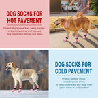 EXPAWLORER Anti Slip Dog Socks to Prevent Licking Paws, Doggie Shoes for Hot Pavement, Pet Booties for Small Medium Large Senior Dogs, Traction Control Dog Boots & Paw Protectors for Hardwood Floors