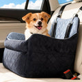 Dog Car Seat for Small Dogs, Elevated Booster Seat with Leash | Washable Pet Travel Bed with Anti-Slip Base, Cozy Padded Car Seat for Dogs Up to 30 lbs, Secure & Comfortable Road Trips
