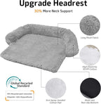 GGIB Calming Dog Bed Fluffy Plush Dog Mat for Furniture Protector with Removable Washable Cover for Large Medium Small Dogs and Cats (Small,Grey)